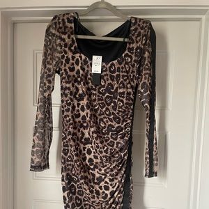 New Ashley Stewart fitted leopard dress size 14/16